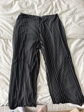 Alfani Black and White Vertical Stripe Pants